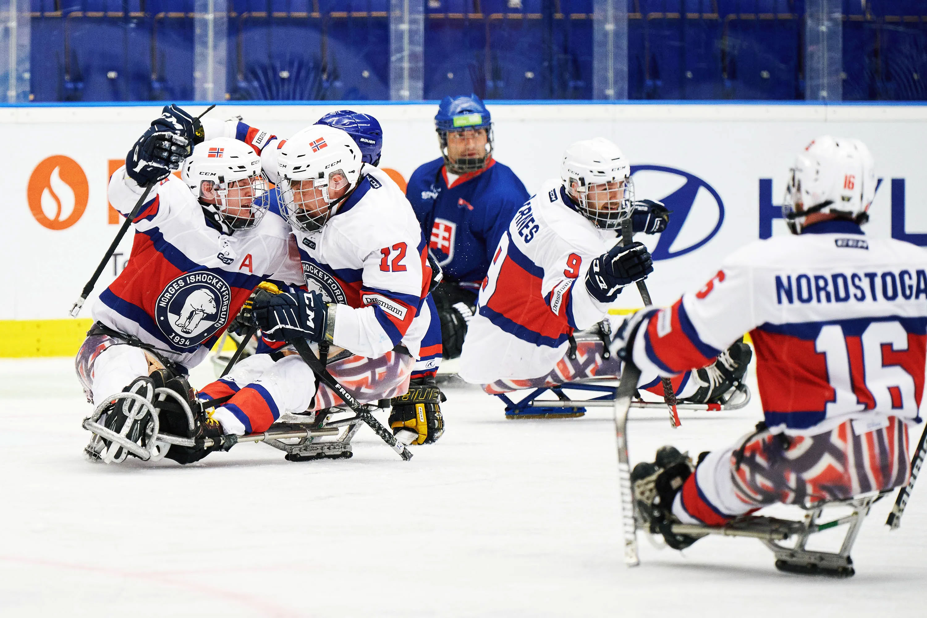 Formstøpt sete for paraishockey og sportsrullestol