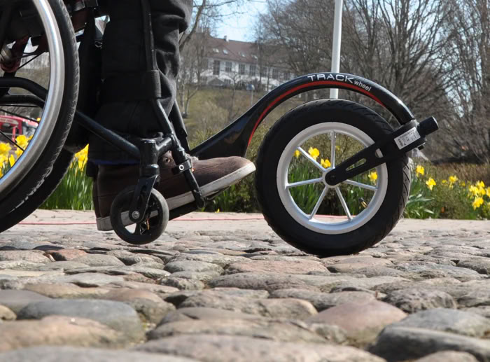 Trackwheel fronthjul for rullestol